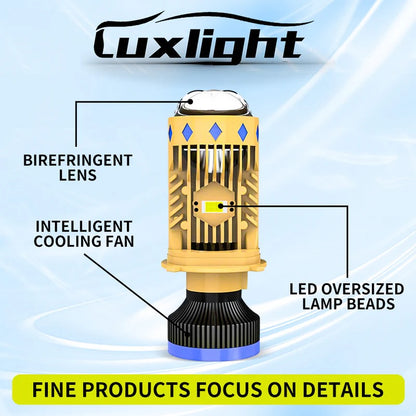 New Mini Lens Bulb T8 H4 LED Bulb 150W, 7000K, 52800LM (Luxlight Headlight Luxury), 2pcs