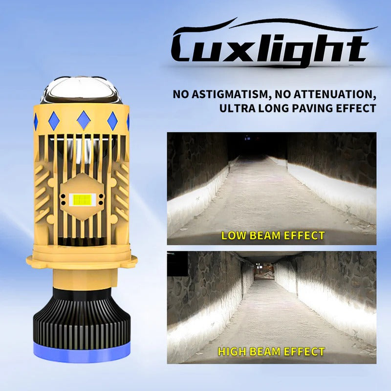 New Mini Lens Bulb T8 H4 LED Bulb 150W, 7000K, 52800LM (Luxlight Headlight Luxury), 2pcs