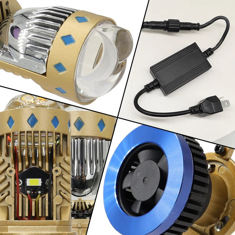 New Mini Lens Bulb T8 H4 LED Bulb 150W, 7000K, 52800LM (Luxlight Headlight Luxury), 2pcs