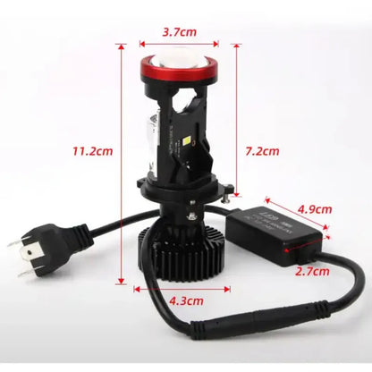Car Bulb Lulxight Y7 H4 LED Mini Lens H4 P43T-38 Far/Near 6500K White (2pcs)