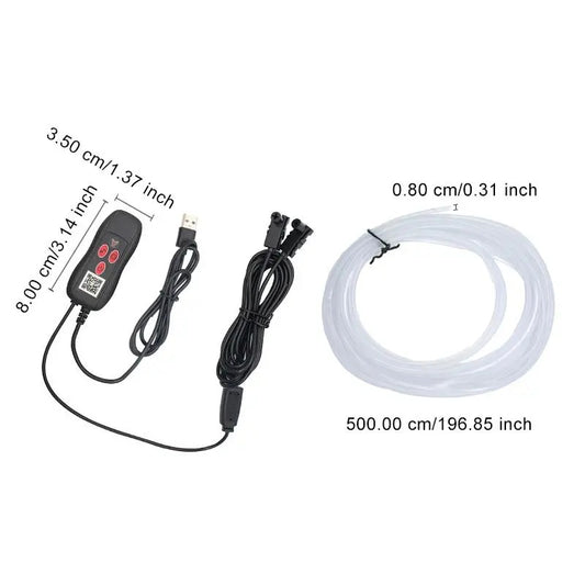 USB-Powered Car Interior LED Ambient Light, 5M Fiber Optic Strip with Multiple Color Modes, Car Interior Decorative Items, Car Lighting Accessories, Led For Car, Led Car Lights