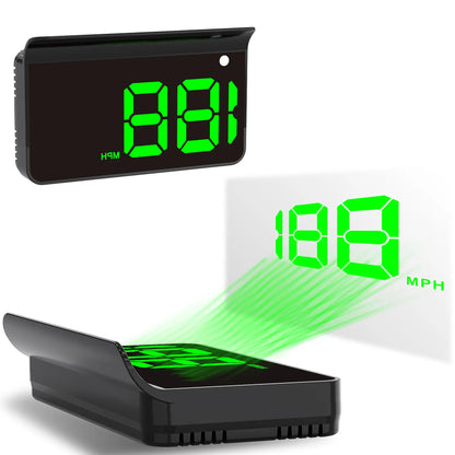 K1 GPS HUD Speedometer for Cars – Large MPH Display, Auto Brightness, USB Plug & Play, Green/White