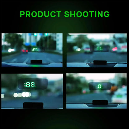 K1 GPS HUD Speedometer for Cars – Large MPH Display, Auto Brightness, USB Plug & Play, Green/White