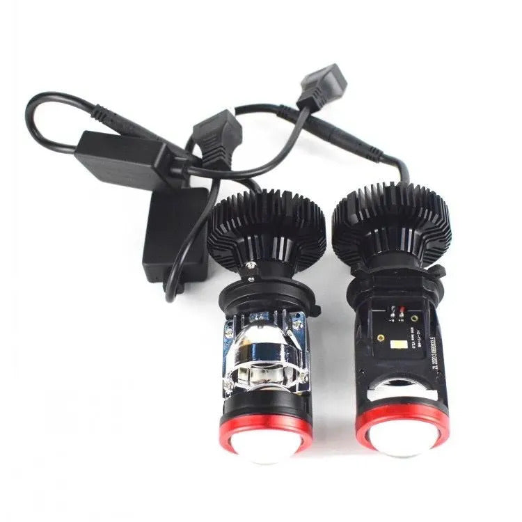 Car Bulb Lulxight Y7 H4 LED Mini Lens H4 P43T-38 Far/Near 6500K White (2pcs)