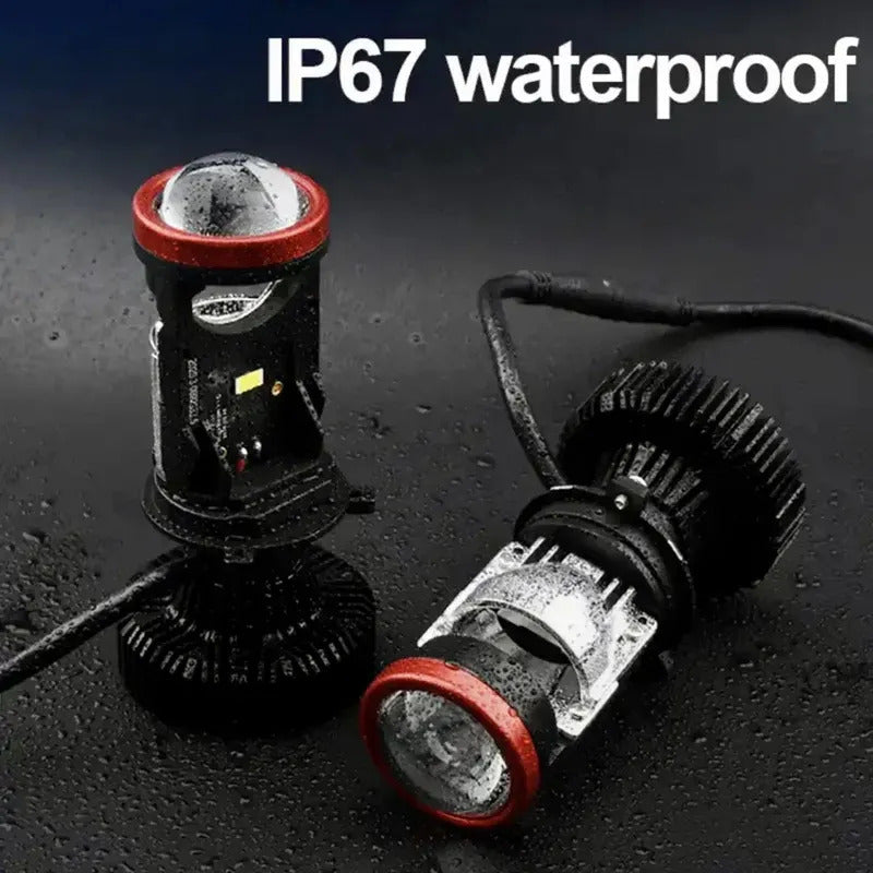 Car Bulb Lulxight Y7 H4 LED Mini Lens H4 P43T-38 Far/Near 6500K White (2pcs)