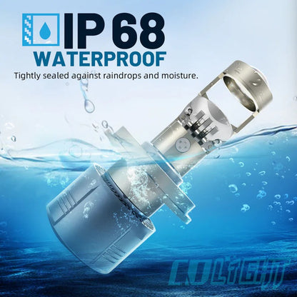 A80 Upgraded LED Headlight, Super Bright Light, Mini Lens 70W 6000k 15000lm LED Lens, 2pcs