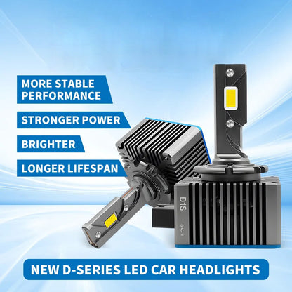 Newest LED Headlight Bulbs Luxlight Xenon lamps LED Headlights D1S D2S D4S D5S D8S D1R D2R D3R Turbo LED 35000LM Two-sided 3570 Chip 6000K Plug&Play,2pcs