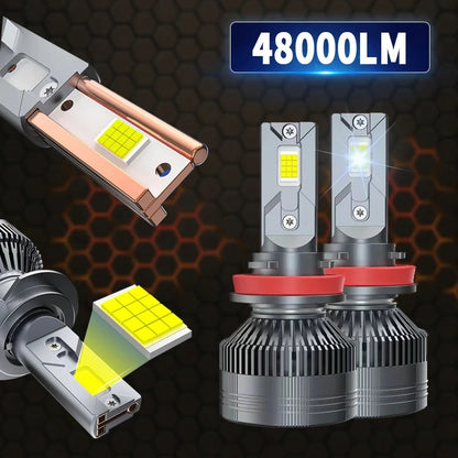 H85, LED Car Headlight, 150W, 6500K, 48000LM, Three Copper Tubes for Heat Dissipation, 2PCS