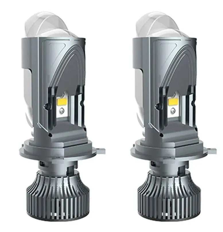 Super Bright Car LED Headlight H4 120W 20000LM Mini Projector Dual Lens, High Low Beam Bulb 2pcs