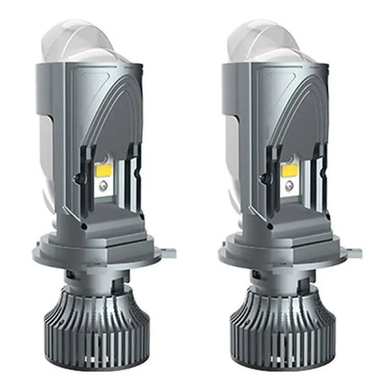 Super Bright Car LED Headlight H4 120W 20000LM Mini Projector Dual Lens, High Low Beam Bulb 2pcs