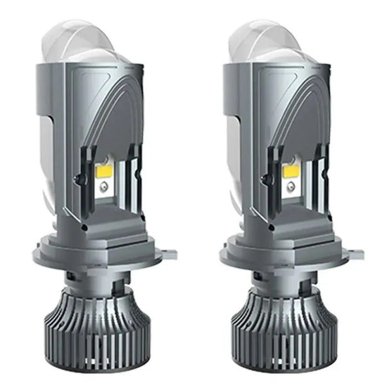 Super Bright Car LED Headlight H4 120W 20000LM Mini Projector Dual Lens, High Low Beam Bulb 2pcs